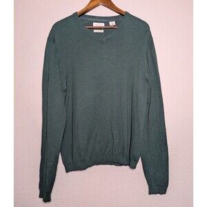 Weatherproof Vintage Green Cotton Cashmere Sweater Size Medium Pullover Classic